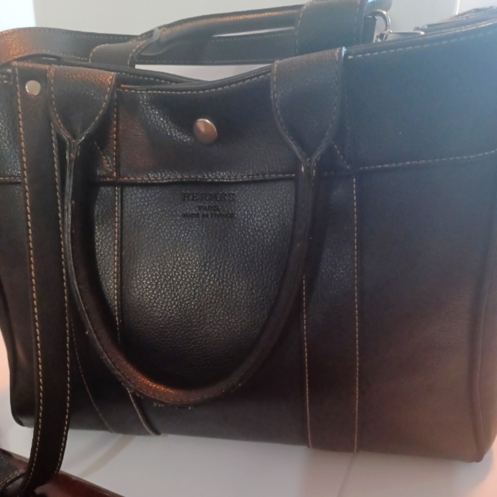 Hermes black satchel bag